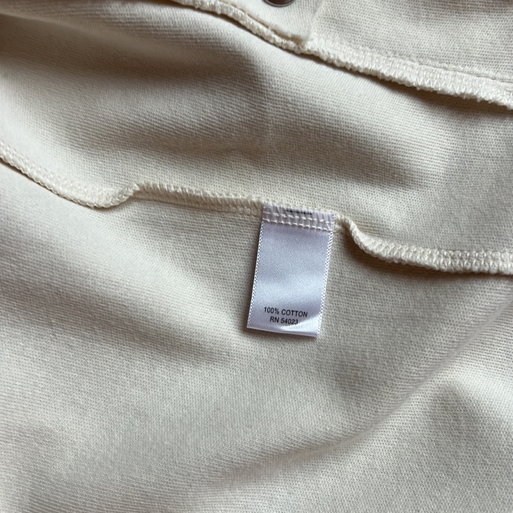 Banana Republic - Full Zip Cream Sweater Jacket - Snap Pockets Men Sz L Cotton - Picture 8 of 11